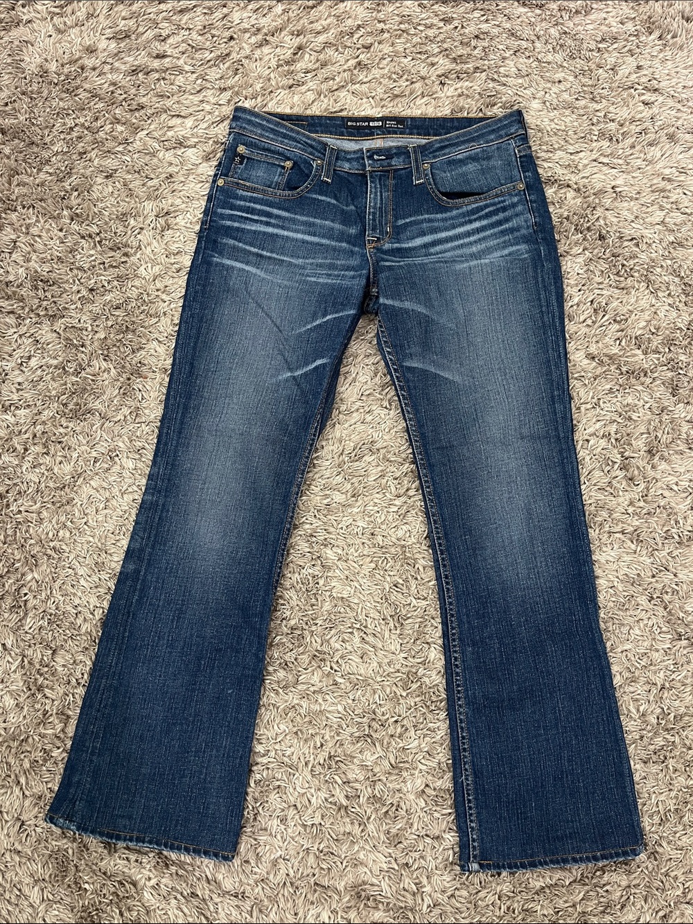 Big Star Flared Jeans in Dark Blue Wash
